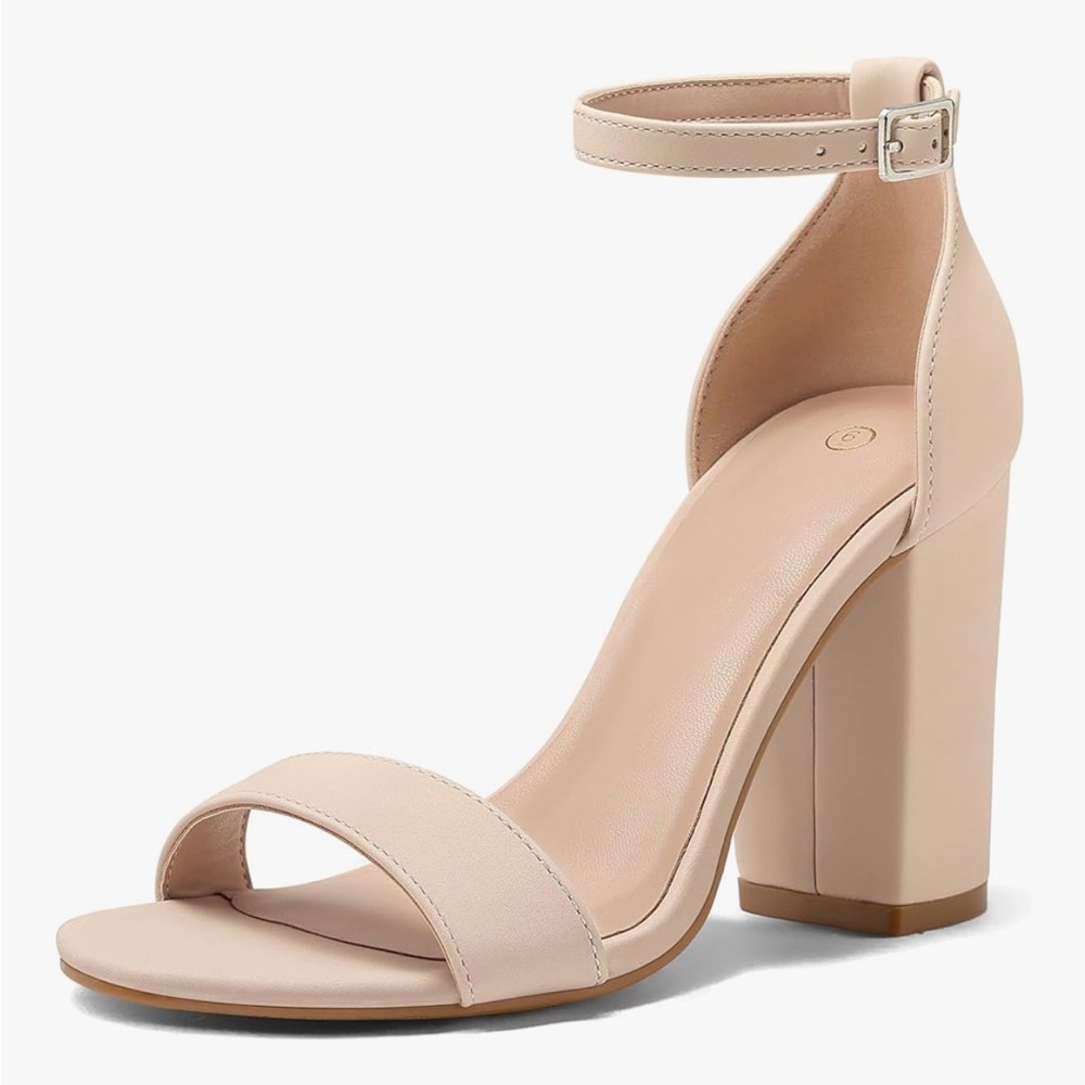 Nude Block Heels 3.5in Size 8.5